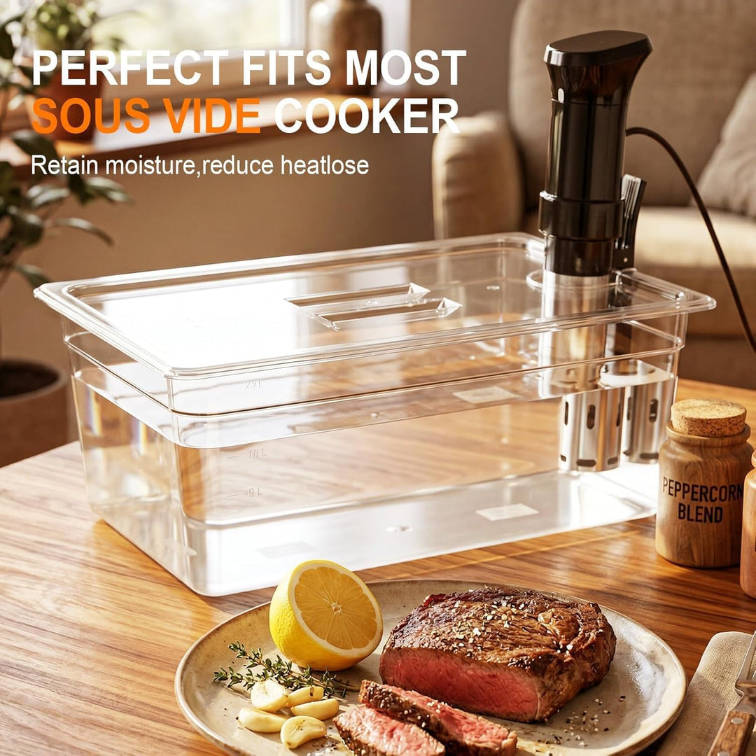 Qcwwy Weiteres Zubehör für Küchengeräte, Sous-Vide-Behälter mit Deckel, 25 Liter, für Praktisch Alle