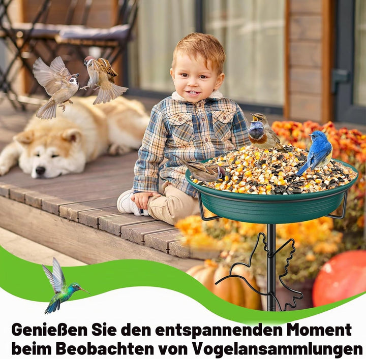 Vogeltränke Vogelbad Futter Schale Wasserstelle Stehend, Vogelbad Garten für Wildvögel Wassertränke