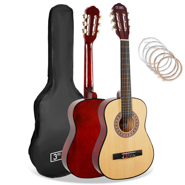 3rd Avenue 1/2 Flamencogitarren-Starterset in Kindergrösse mit Nylonsaiten – mit Tasche, Saiten – in
