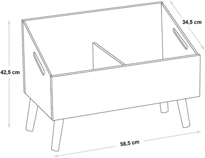 Kesper| Kinder Aufbewahrungstruhe, Material: Spanplatte, Masse: B 58,5 H 32,5 T 42,5 cm, Farbe: Weis