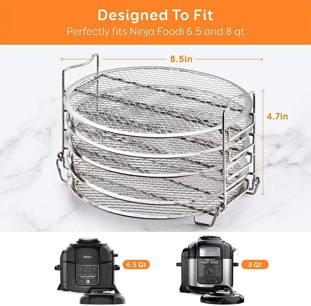 HUSHUI Dörrgestell, Air Fryer Rack, 5-stöckiges Air Fryer Rack, kompatibel mit Ninja Foodi, stapelba