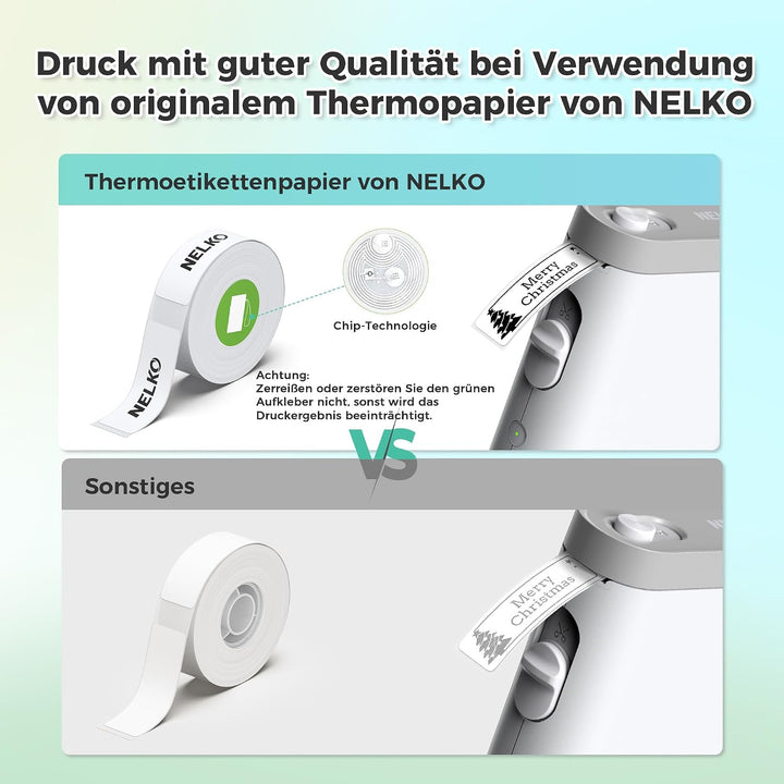 Nelko Etikettendrucker, Bluetooth P21 Selbstklebendes Etikettiergerät Tragbarer beschriftungsgerät s