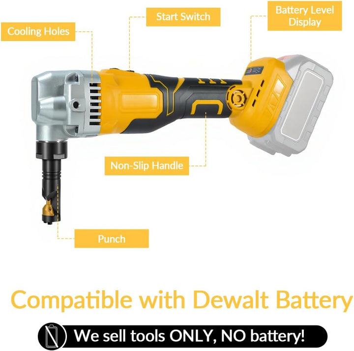 Kabelloser Blechknabber, Kompatibel mit DeWalt 20 V Akku, 3 Geschwindigkeiten Einstellbar Knabber, 3