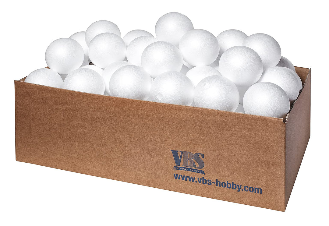 VBS XXL 50er-Pack Styroporkugeln ø 7cm weiss Kugel Basteln