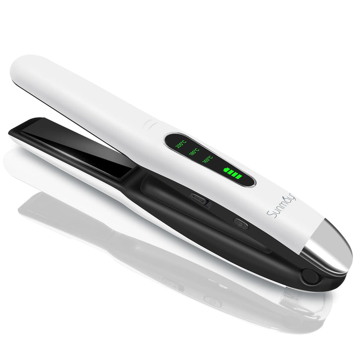 SUNMAY Voga Glätteisen Kabellos, Titan Glätteisen Locken und Glätten 2 in 1, Tragbares Akku Haarglät