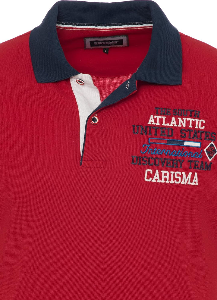 Carisma Kurzarm Poloshirt für Herren 100% Baumwolle ? Herren Polo Shirt mit Stickerei ? Angenehmes R