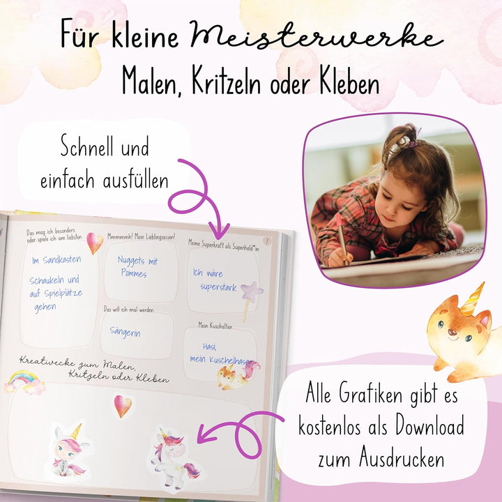 lila liebt dich / Einhorn Freundebuch Kindergarten Mädchen - Unvergessliche Kindergartenmomente fest