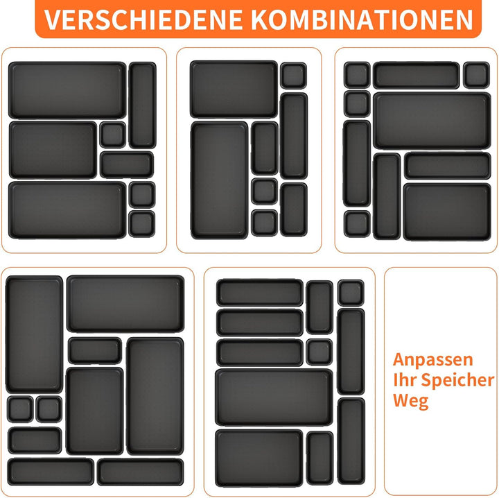20 Stück Werkzeugkoffer Organizer, Gross 30 cm mit 5 Grössen, Werkzeugaufbewahrung Schubladen Ordnun