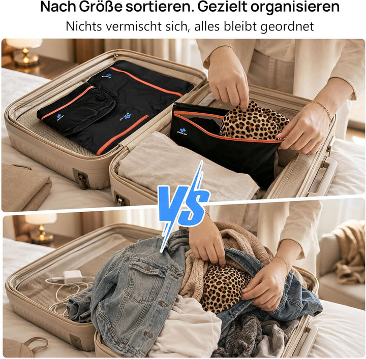 Zurligi Reise-Vakuumbeutel mit Pumpe, 3er-Set, IPX8 wasserdichte & robuste TPU Vakuum-Kompressionsbe