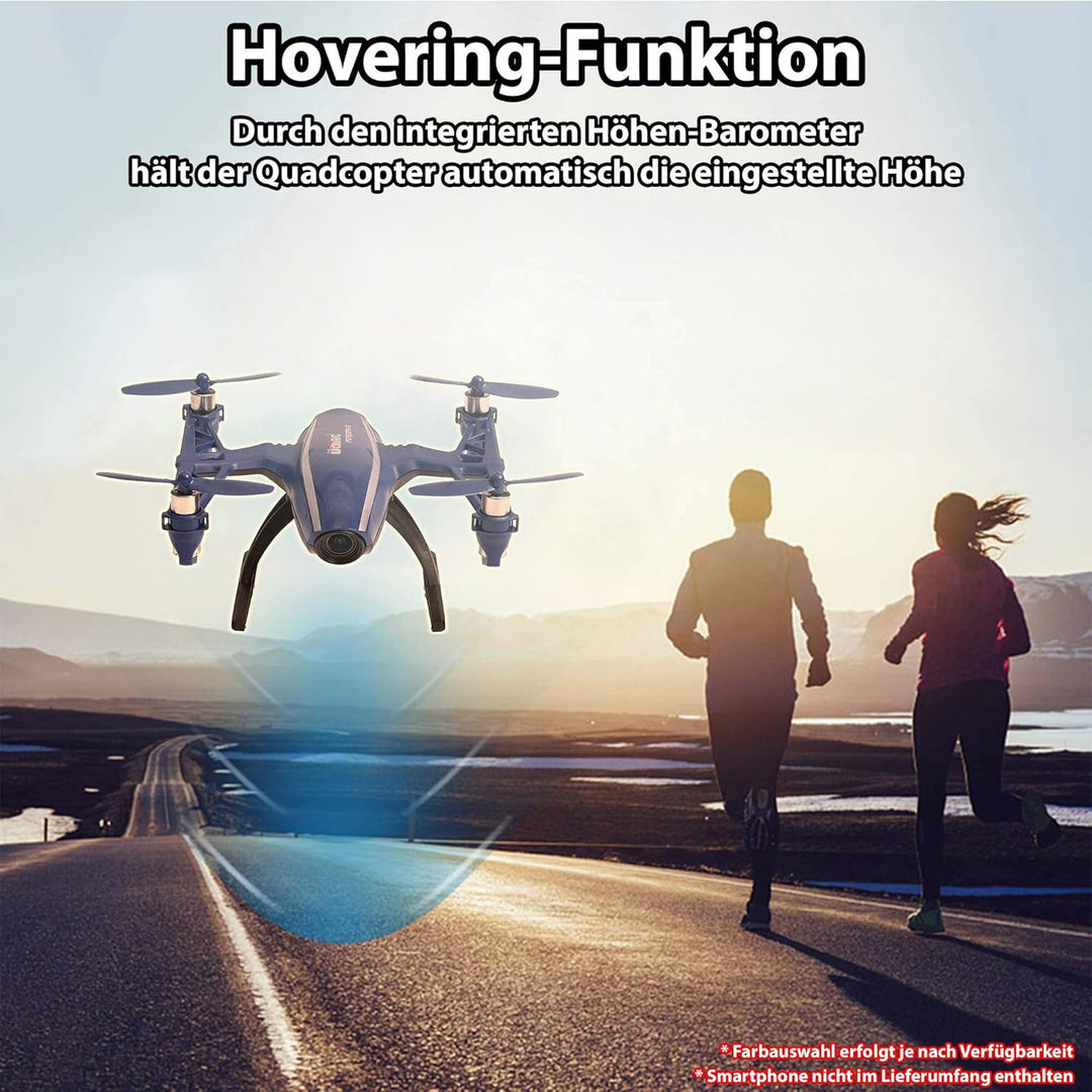 RC ferngesteuerte FPV WiFi 120° Weitwinkel HD-Kamera Drohne, Quadcopter m. 360° Flip, Höhenhalte-Mod