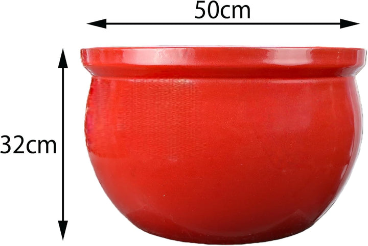 TucanoHamburg Blumentopf, Modell Bamboo in rot 50x32cm, frostfest