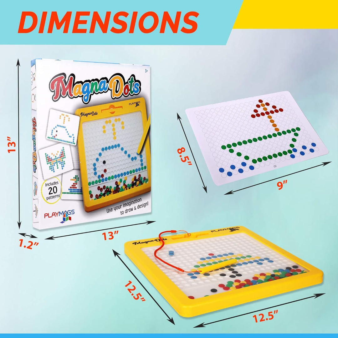 Playmags Magna Dots – 12,5" grosse Magnettafel für Kinder – Magnetische Doodle Dots Tafel mit Magnet