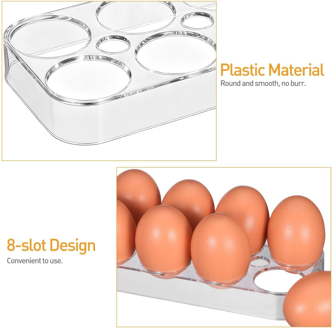 Hemoton 2 Eierschale, für Kühlschrank, für bis zu 8 Eier aus Kunststoff, stapelbar, für die Küche.