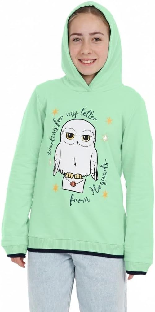 Harry Potter Pullover | Hedwig Hoodie Mädchen | 100% Baumwolle Kinder-Pullover | Hogwarts Pulli 122