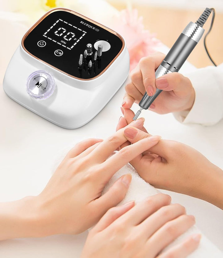 Elektrisch Nagelfräser, Professionelle Fräser für Gelnägel, 45000RPM, Elektrische Nagelfeile mit Lcd