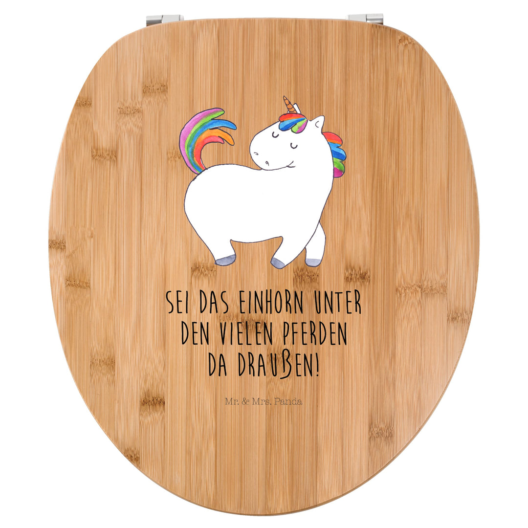 Mr. & Mrs. Panda Motiv WC Sitz Einhorn stolzierend - Geschenk, Klobrille, bunt, anders, Einhörner, T