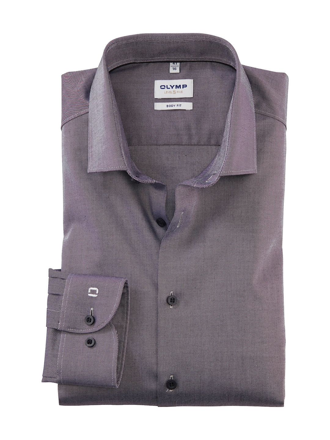 OLYMP Herren Oberhemd Langarm Level.Five.Body.fit,Twill,Body fit,Modern Kent, Graphit 69