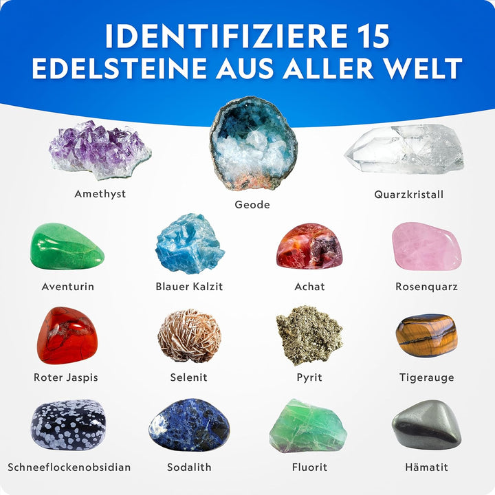 NATIONAL Geographic Mega Edelstein-Ausgrabungsset – Edelsteine & Kristalle Ausgrabungsset, Wissensch