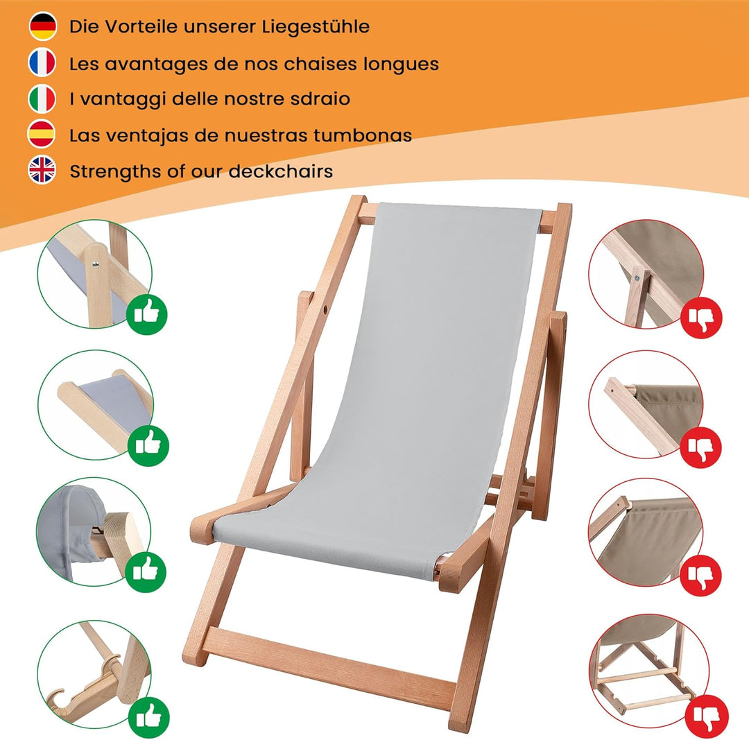 DreamRoots Kinder Liegestuhl Outdoor, Klappbarer Gartenstuhl für Draussen, Faltbarer Campingstuhl mi