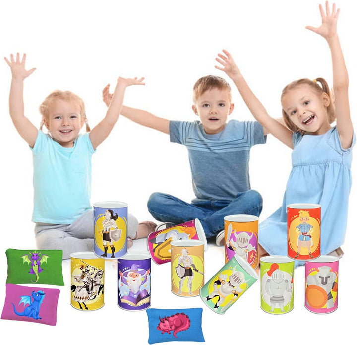 Ulifeme Kinder Dosenwerfen, Dosen Werfen Spiel für Kindergeburtsta & Parties, Dosenwurfspiel mit 10p