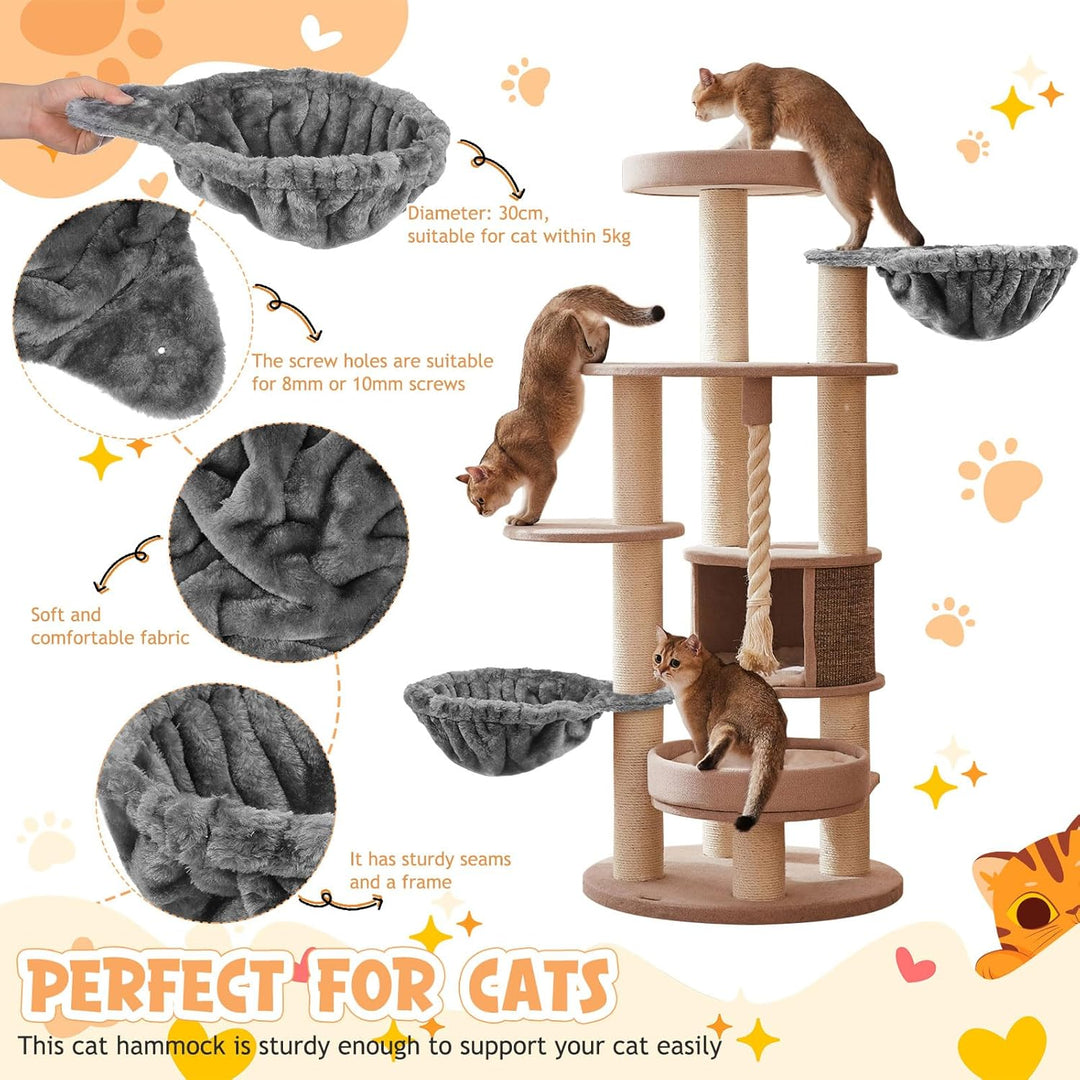 TOYANDONA Hängemattenaufsatz für Katzenkratzbäume – 41 cm Verstärkter Eisenrahmen, Katzennestkorb –