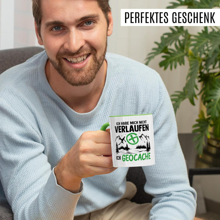 Geocacher Tasse mit Spruch - Geschenk Ich habe mich nicht verlaufen - Ich Geocache - Kaffeetasse aus