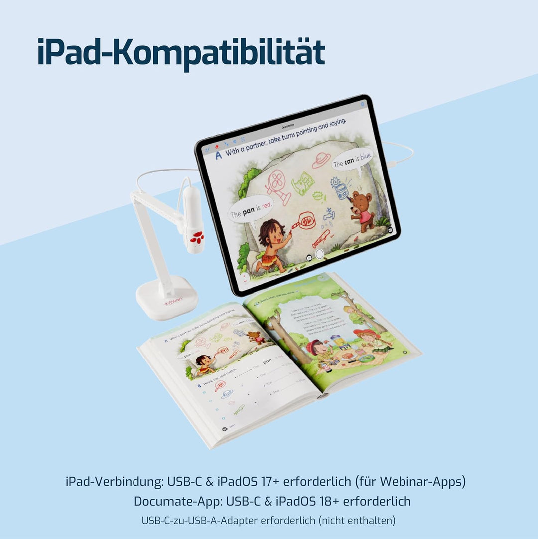 INSWAN INS-3 Abnehmbare USB-Dokumentenkamera für Lehrer und Visualizer mit eingebautem Mikrofon, Lic