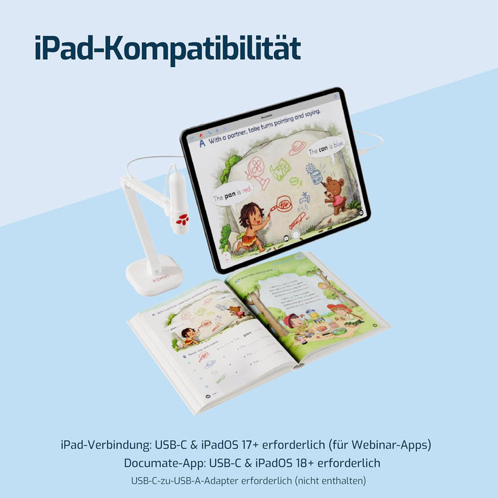 INSWAN INS-3 Abnehmbare USB-Dokumentenkamera für Lehrer und Visualizer mit eingebautem Mikrofon, Lic