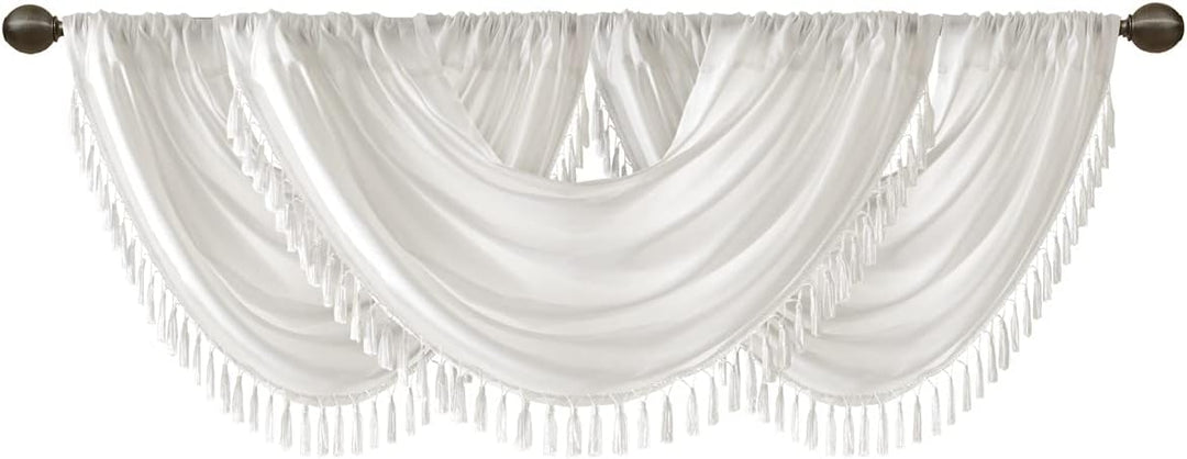 JLA Home INC Madison Park Elena Volant mit Wasserfall-Verzierung, Kunstseide, Volant für Fenster, 96