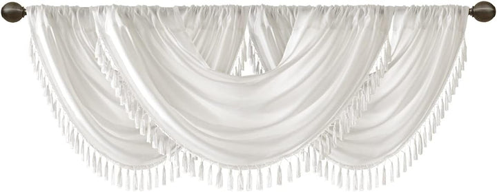 JLA Home INC Madison Park Elena Volant mit Wasserfall-Verzierung, Kunstseide, Volant für Fenster, 96
