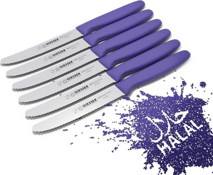 Giesser seit 1776 - Made in Germany - Tomatenmesser 6er Set Halal, lila, nachhaltiger griff, rutschf