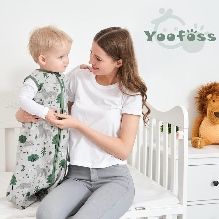 Yoofoss Schlafsack Baby Sommer 0.5 Tog - 3er Pack 78cm/6-12 Monate 100% Baumwolle Sommerschlafsack B