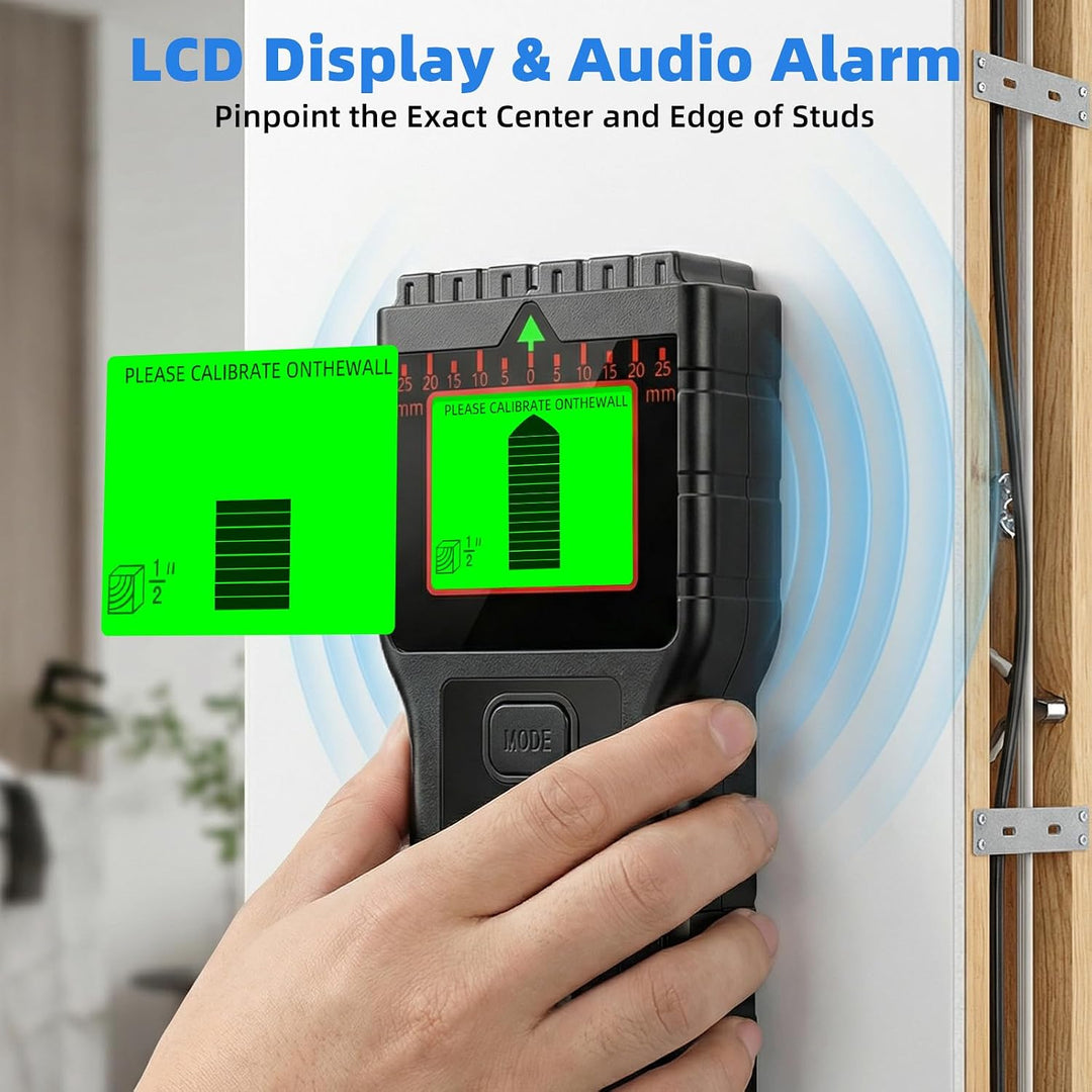 Leitungssucher - Multifunktionaler Ständerdetektor mit LCD-Display | akustischem Alarm, Kabeldetekto