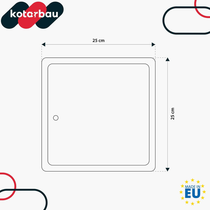 KOTARBAU® Revisionsklappe Grösse 25x25cm mit Schlüssel Edelstahl Silber für Revisionsschächte, 25x25