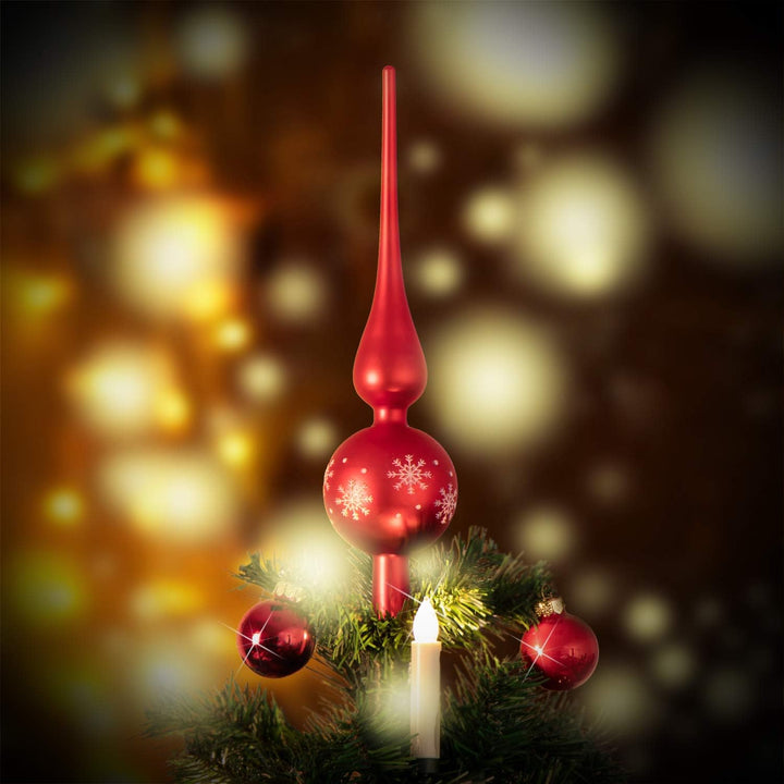 com-four® Weihnachtsbaumspitze matt - Christbaumspitze aus echtem Glas für Weihnachten - Tannenbaums