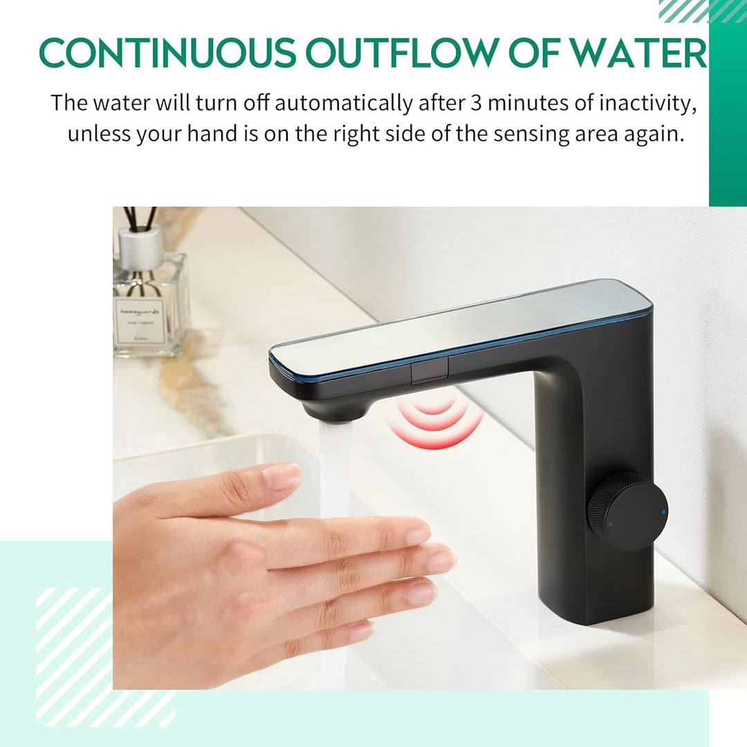 CREA Infrarot-Sensor Wasserhahn, automatische Mischbatterie für Bad, berührungsloser Waschtischarmat