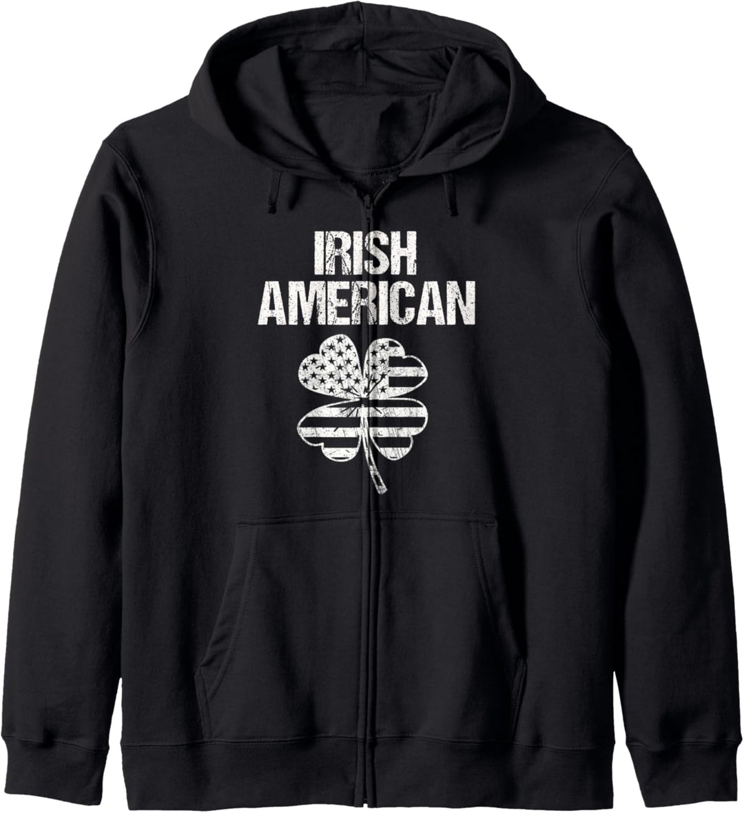 Irische amerikanische Flagge Vintage Klee für St Patrick Kapuzenjacke