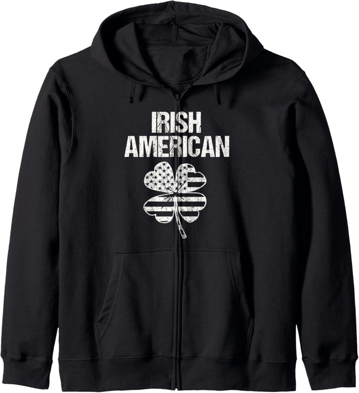 Irische amerikanische Flagge Vintage Klee für St Patrick Kapuzenjacke