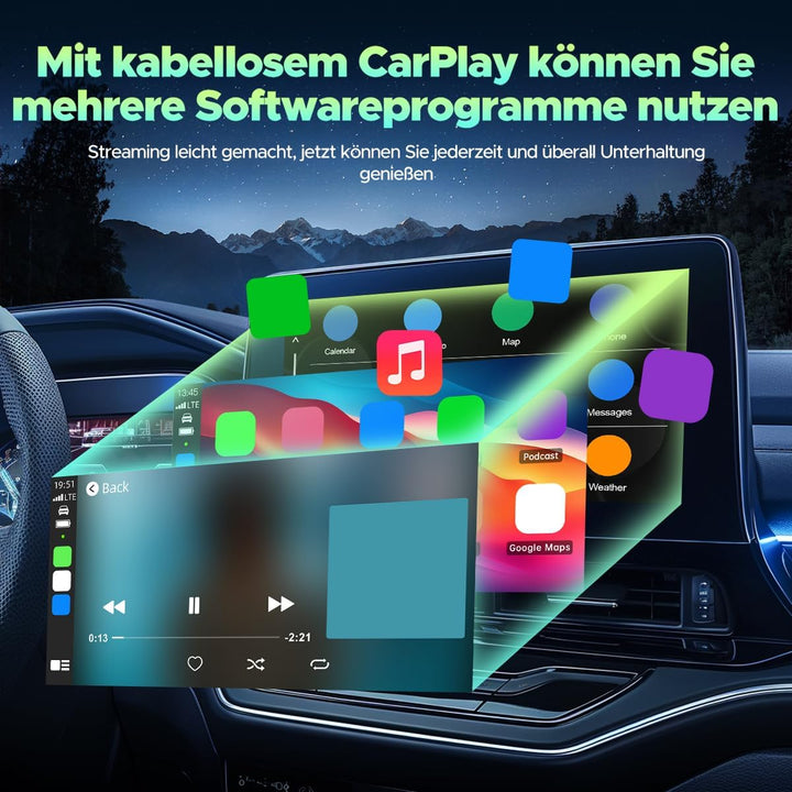 LAMTTO 2 in 1 Carplay Wireless Adapter &amp; Android Auto Adapter USB-C/A
