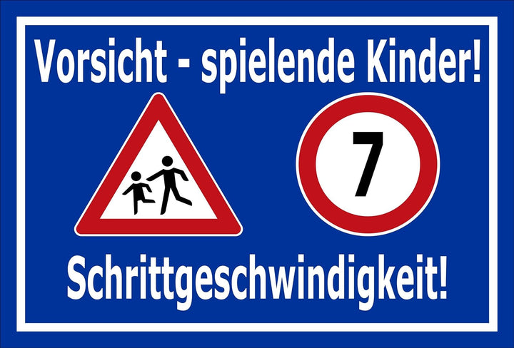 Melis Folienwerkstatt Schild - Schritt-Geschwindigkeit - 60x40cm | Bohrlöcher | 3mm Aluverbund - S00