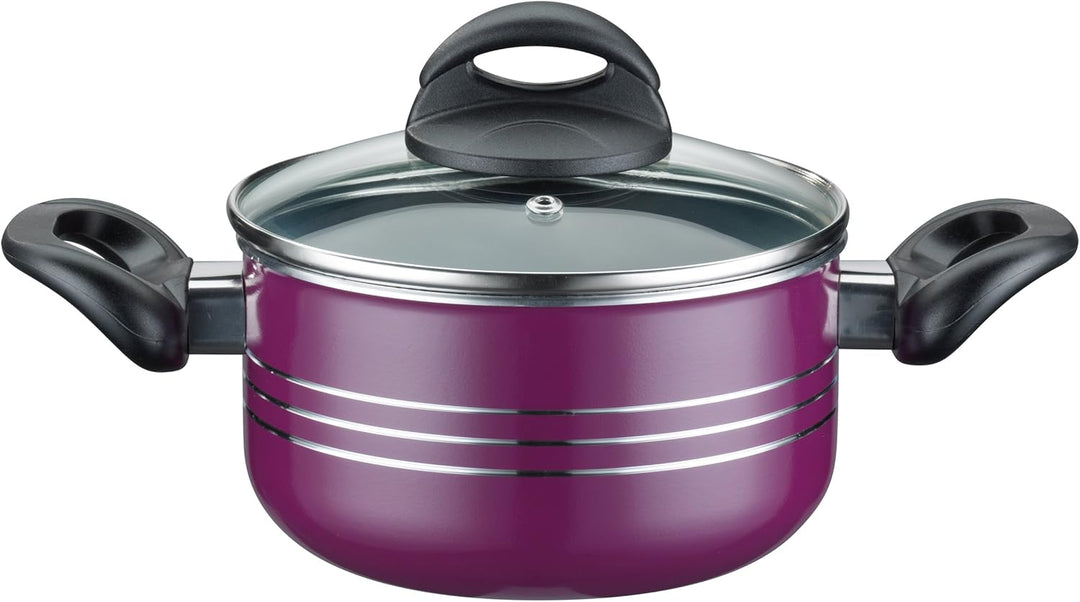 GSW 158107 MILANO COLOR Topf-Set lila 4-teilig, 38 x 25.5 x 14 cm, Lila