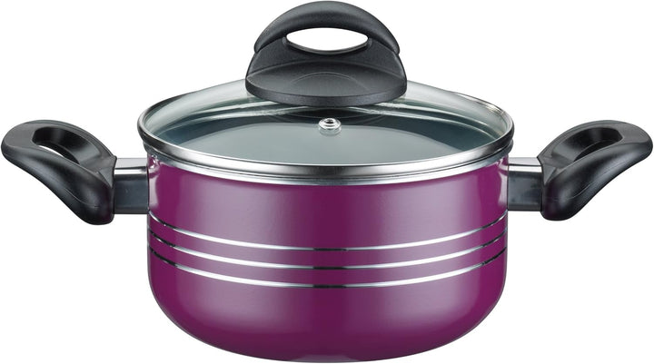 GSW 158107 MILANO COLOR Topf-Set lila 4-teilig, 38 x 25.5 x 14 cm, Lila