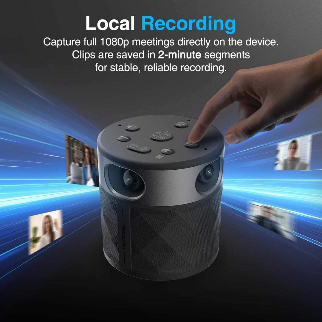 PANOCORE360 All-in-One Konferenzkamera – 360°-Konferenzkamera für PC und Mac, mit Lautsprecher und M