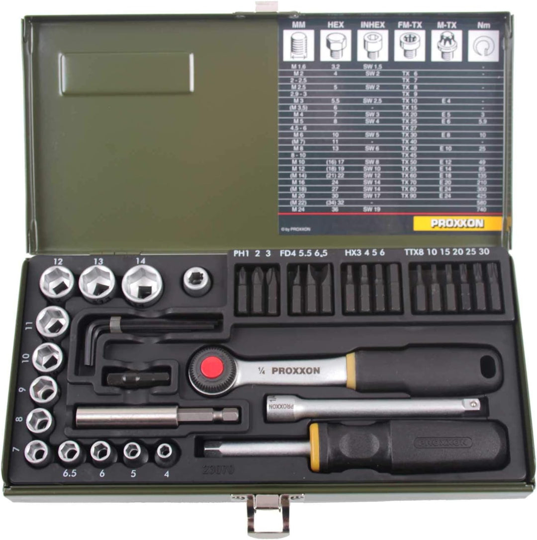 Proxxon 23070 Steckschlüssel- und Schraubersatz mit 6,3mm (1/4") Antrieb