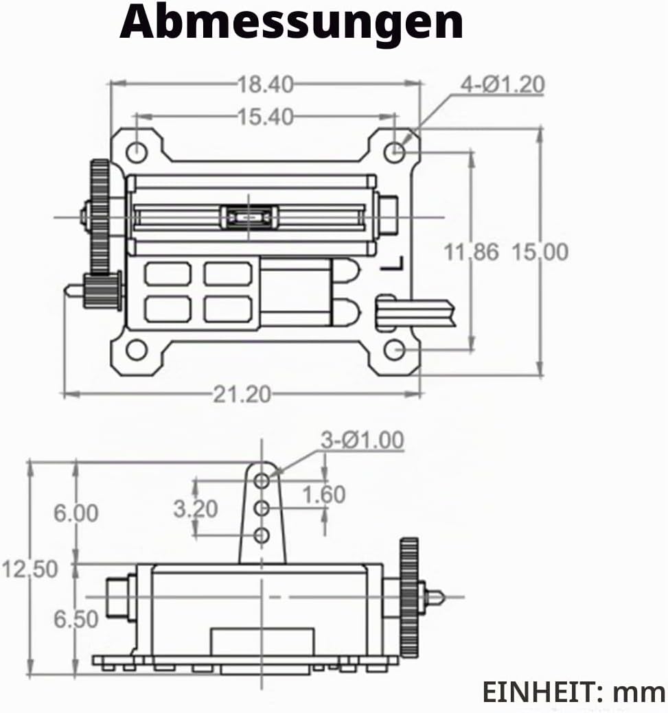 Wishiot 2 Stück winzige 1,5 g Servo Micro Linear Digital Servo Leichte Mini Grösse für Indoor Flugze