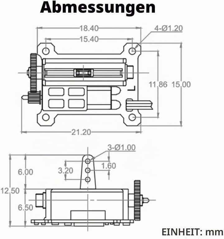Wishiot 2 Stück winzige 1,5 g Servo Micro Linear Digital Servo Leichte Mini Grösse für Indoor Flugze