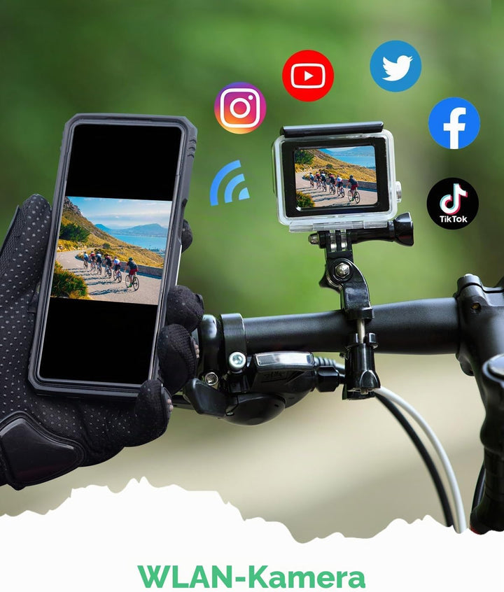 Yolansin 4K60fps Action Cam wasserdichte- 131ft/40m Unterwasserkamera EIS, WiFi Kamera 170°Winkel Sp