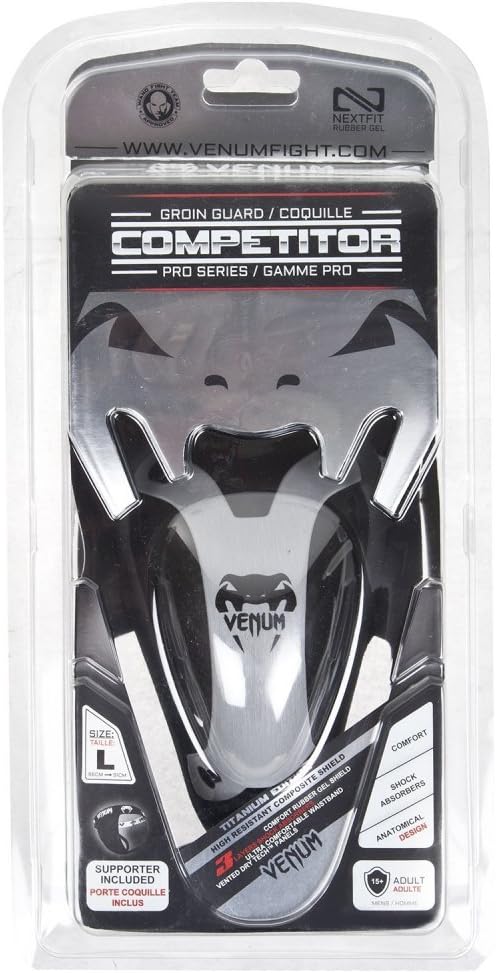 Venum Challenger Adult Groin Guard - Silver Series L Schwarz, L Schwarz