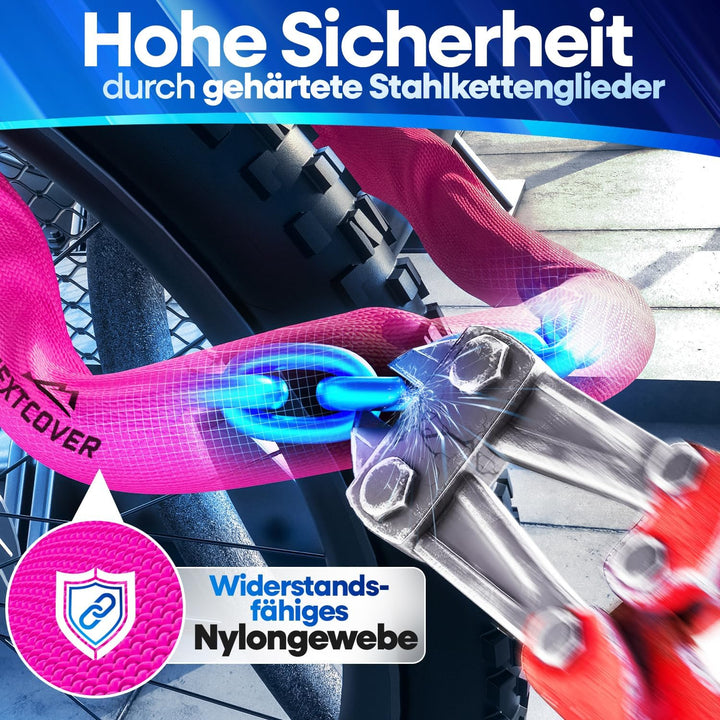 NEXTCOVER® Fahrradschloss LockOne mit Schlüssel I - [SAFESECURE] Fahrradschloss hohe Sicherheit I ro