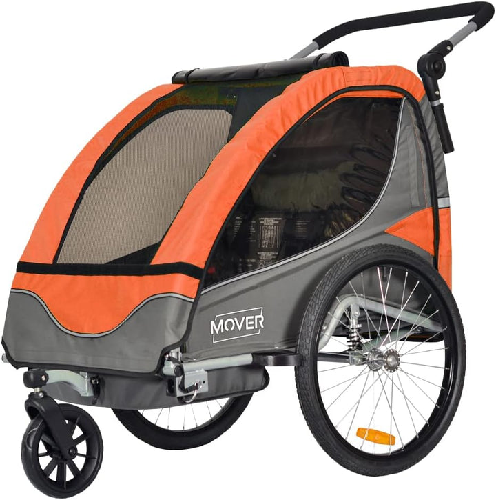 PAPILIOSHOP MOVER Anhänger Wagen und Kinderwagen für 1 oder 2 Kinder Orange, Orange